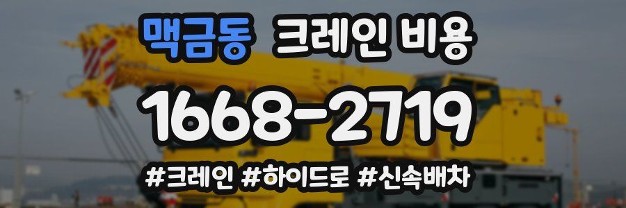 맥금동 크레인 비용