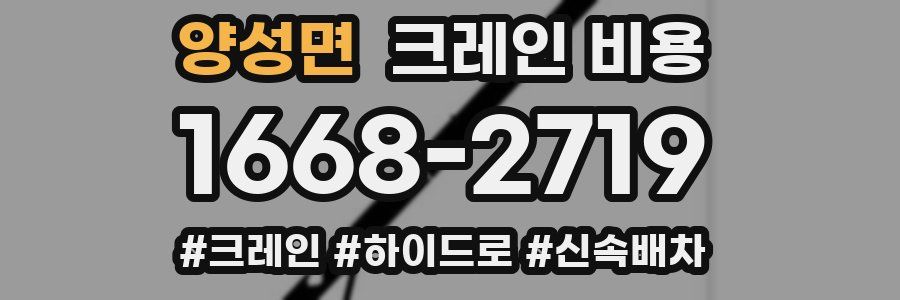 양성면 크레인 비용