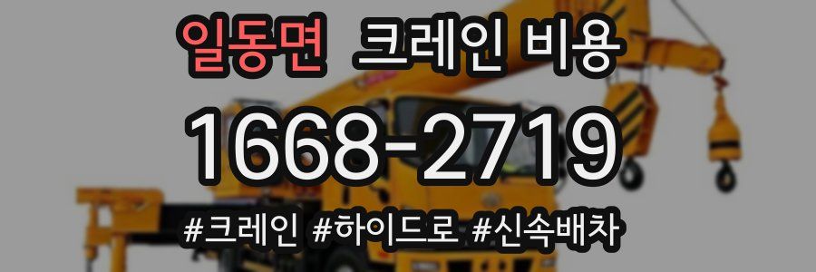 일동면 크레인 비용