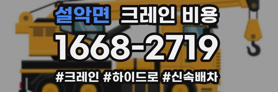설악면 크레인 비용