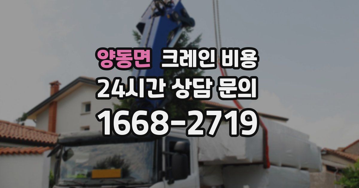 양동면 크레인 비용