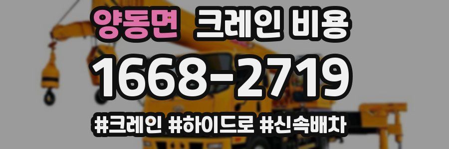 양동면 크레인 비용