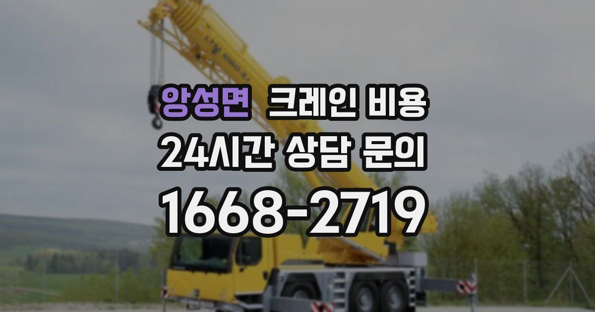 앙성면 크레인 비용
