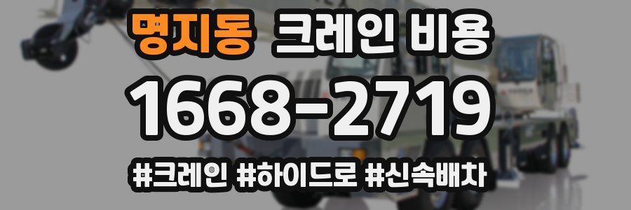 명지동 크레인 비용