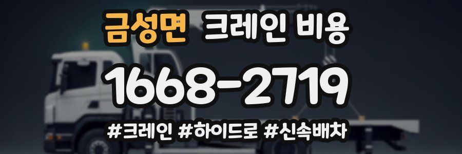 금성면 크레인 비용