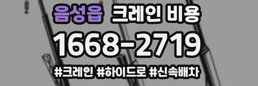 음성읍 크레인 비용