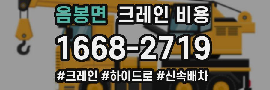 음봉면 크레인 비용