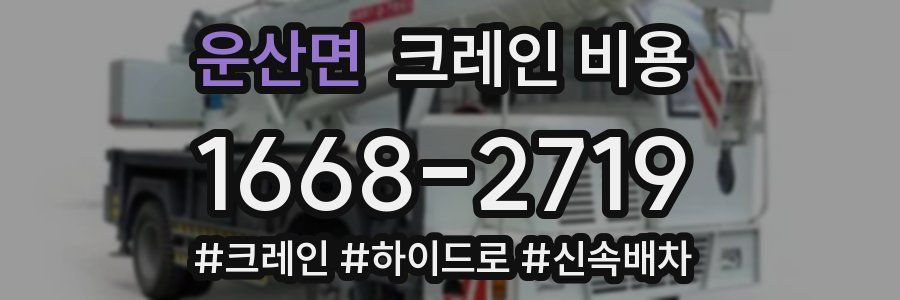 운산면 크레인 비용