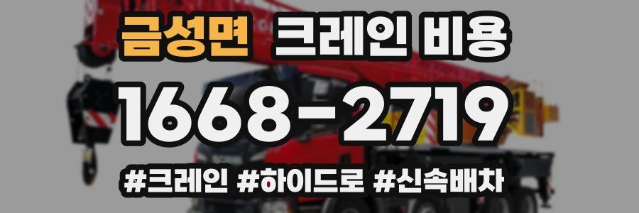금성면 크레인 비용