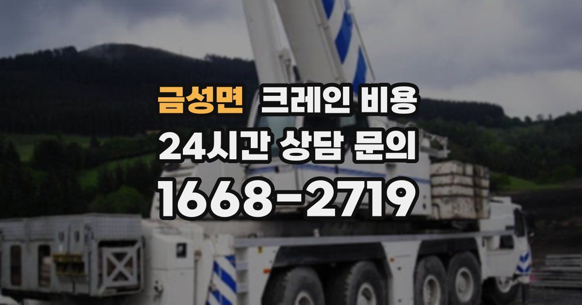 금성면 크레인 비용