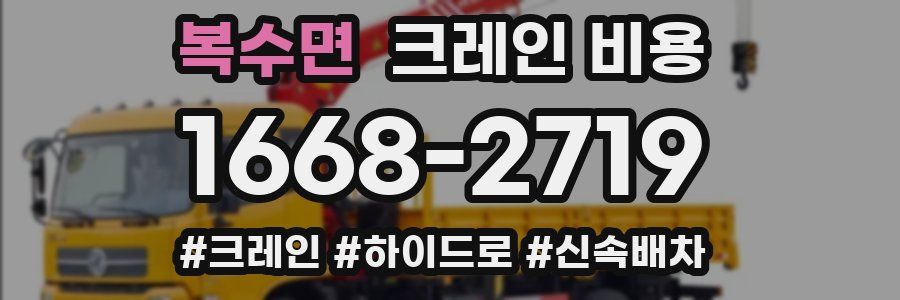 복수면 크레인 비용
