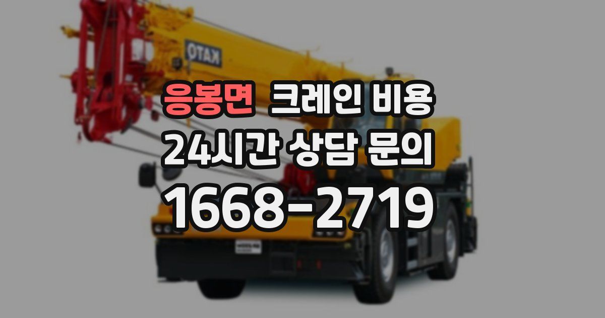 응봉면 크레인 비용