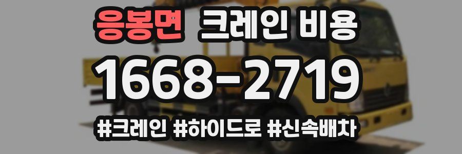 응봉면 크레인 비용
