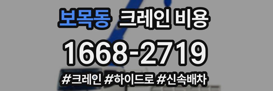 보목동 크레인 비용