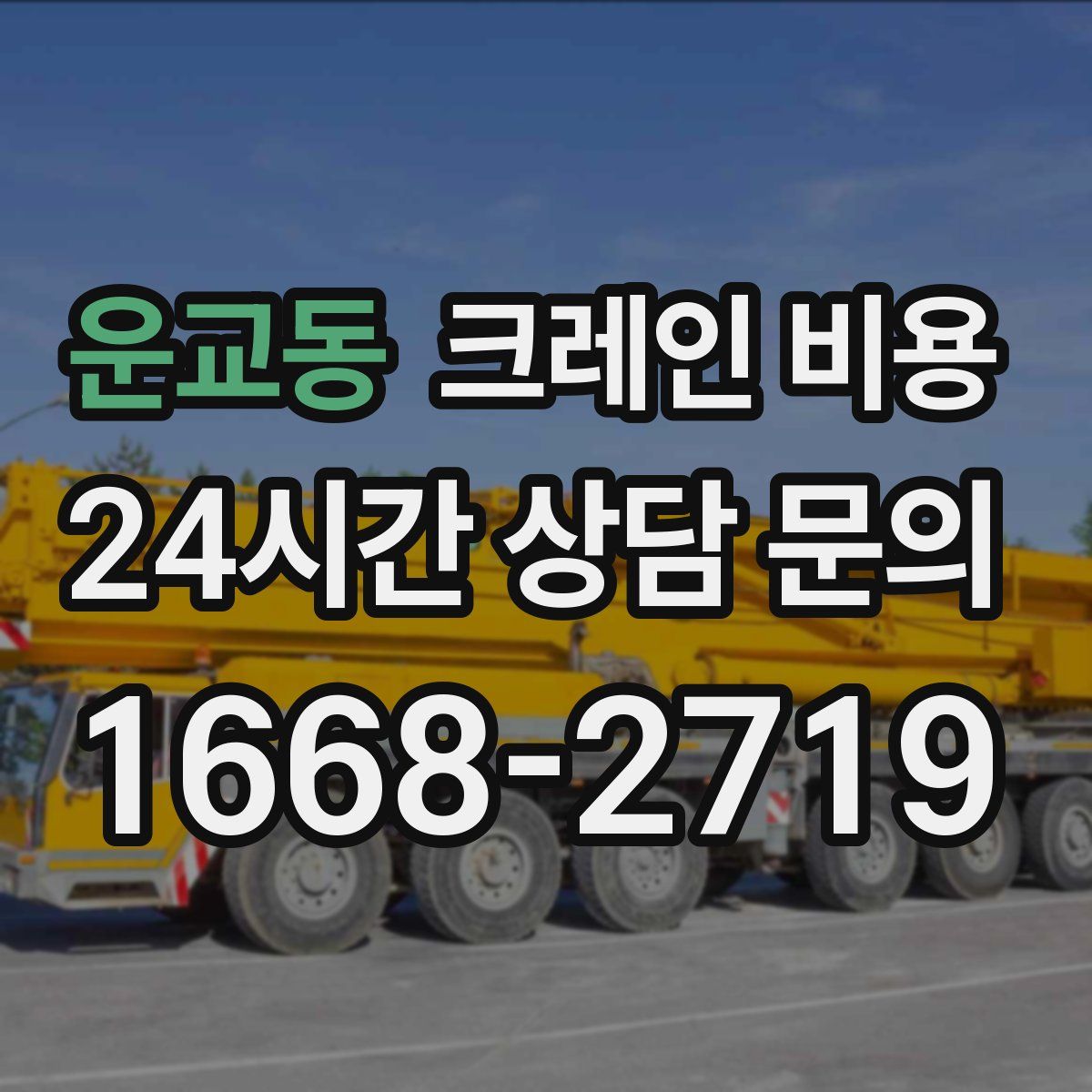 운교동 크레인 비용