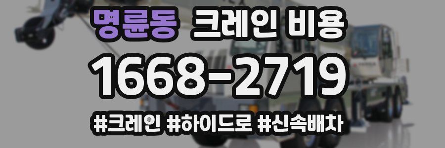 명륜동 크레인 비용