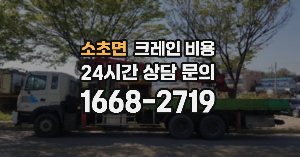 소초면 크레인 비용