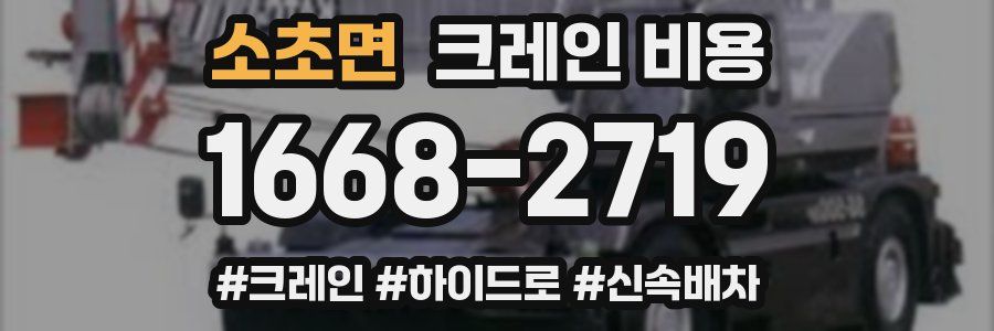 소초면 크레인 비용