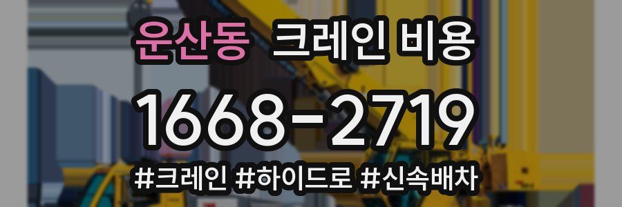 운산동 크레인 비용