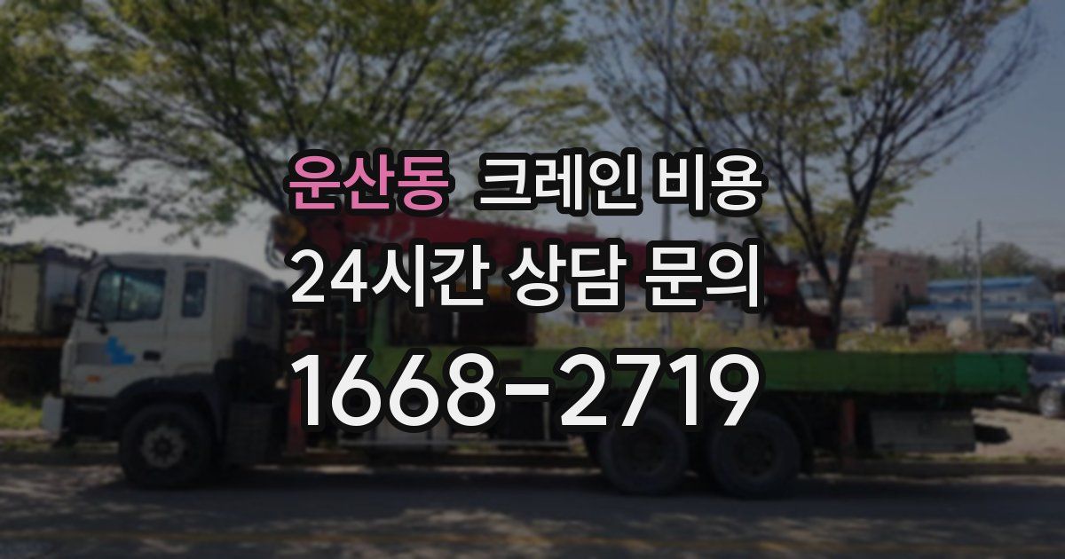 운산동 크레인 비용