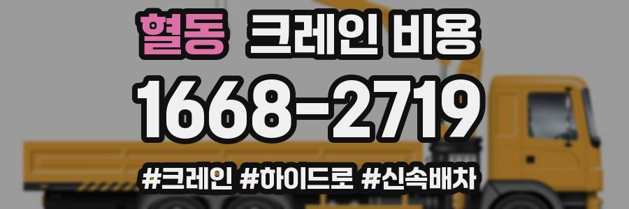 혈동 크레인 비용