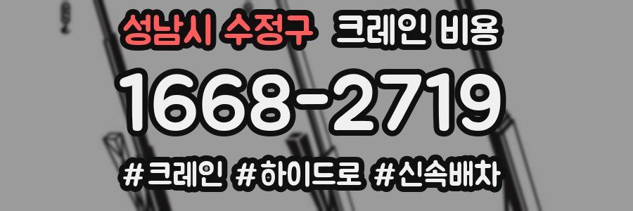 성남시 수정구 크레인 비용