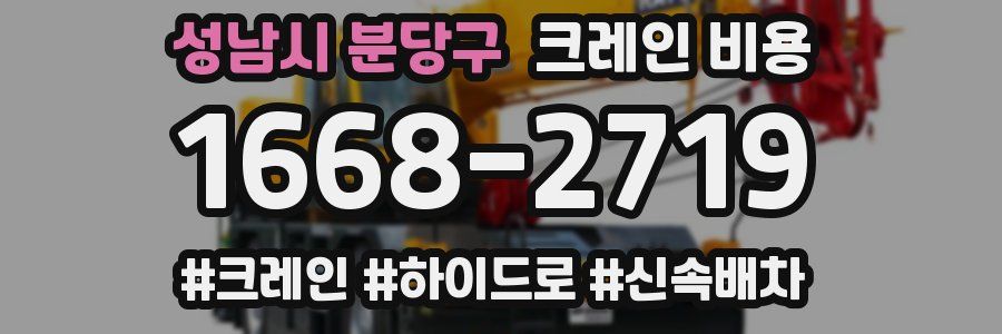 성남시 분당구 크레인 비용
