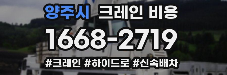 양주시 크레인 비용