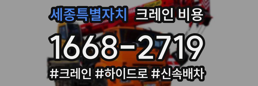 세종특별자치 크레인 비용