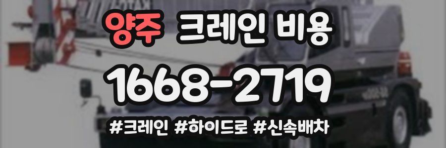 양주 크레인 비용
