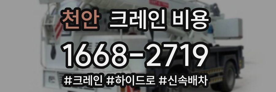 천안 크레인 비용
