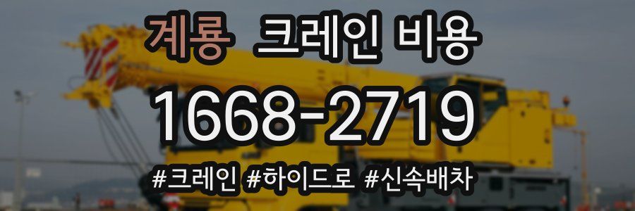 계룡 크레인 비용