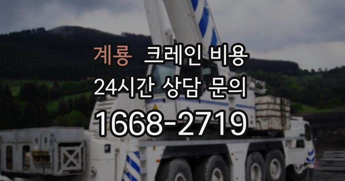 계룡 크레인 비용