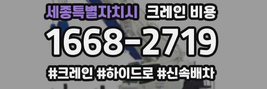 세종특별자치시 크레인 비용