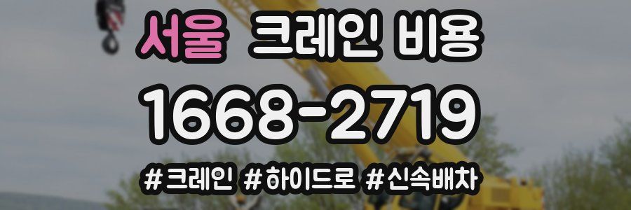 서울 크레인 비용