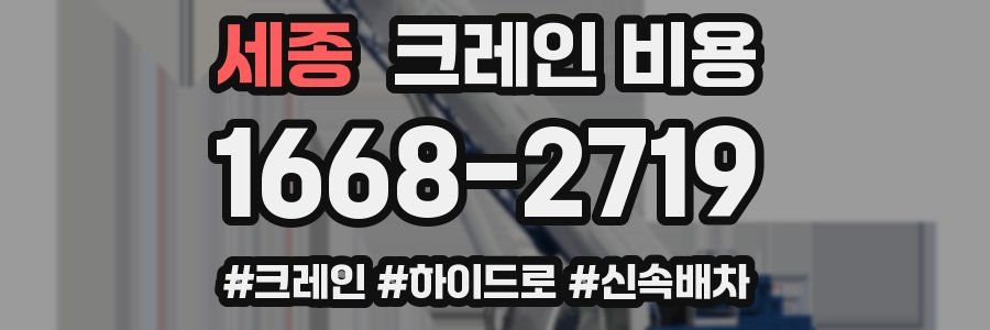 세종 크레인 비용