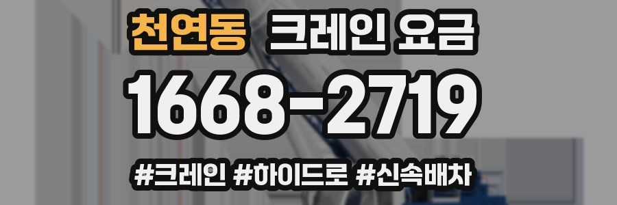 천연동 크레인 요금