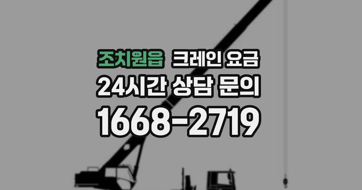 조치원읍 크레인 요금