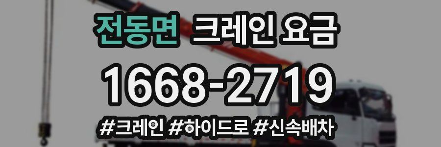 전동면 크레인 요금