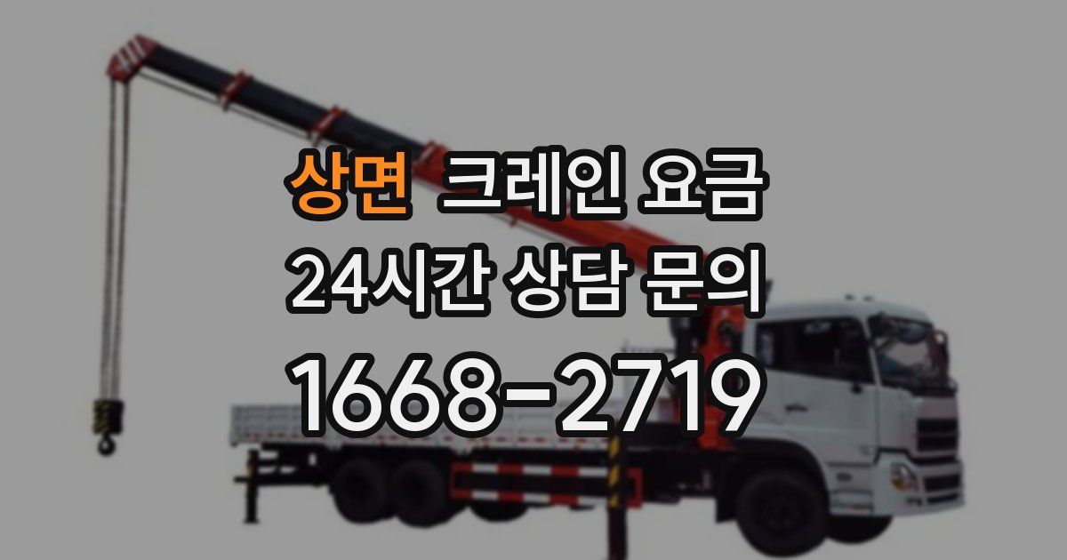 상면 크레인 요금