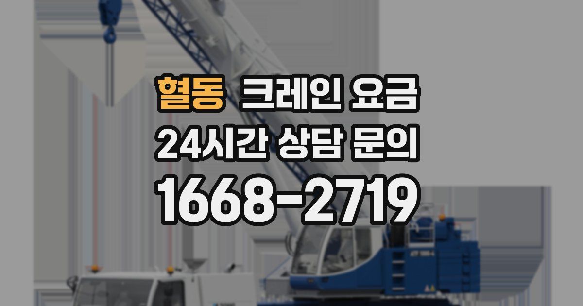 혈동 크레인 요금