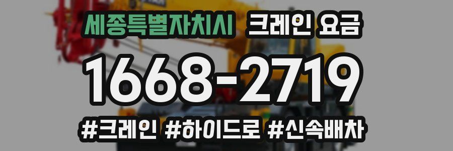 세종특별자치시 크레인 요금