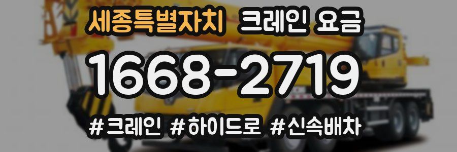 세종특별자치 크레인 요금