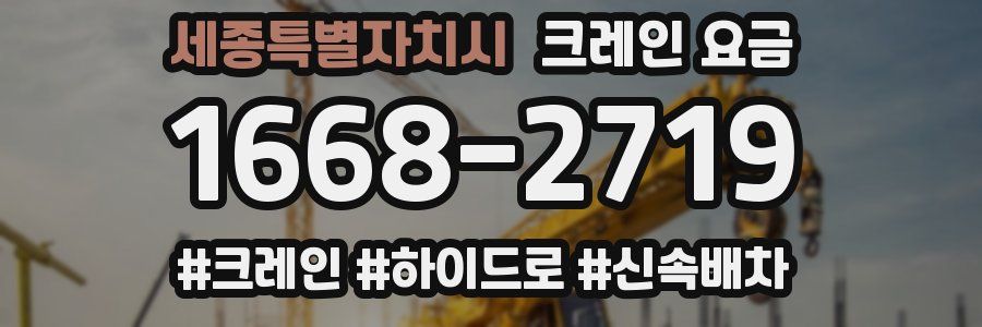 세종특별자치시 크레인 요금