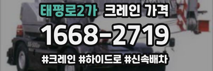태평로2가 크레인 가격