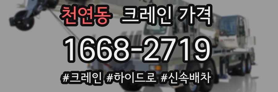 천연동 크레인 가격