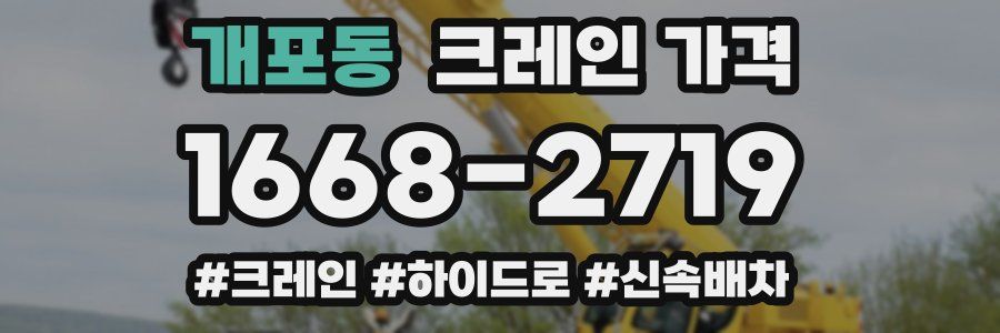 개포동 크레인 가격