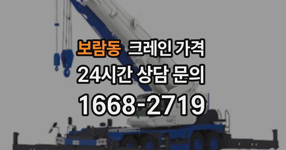 보람동 크레인 가격