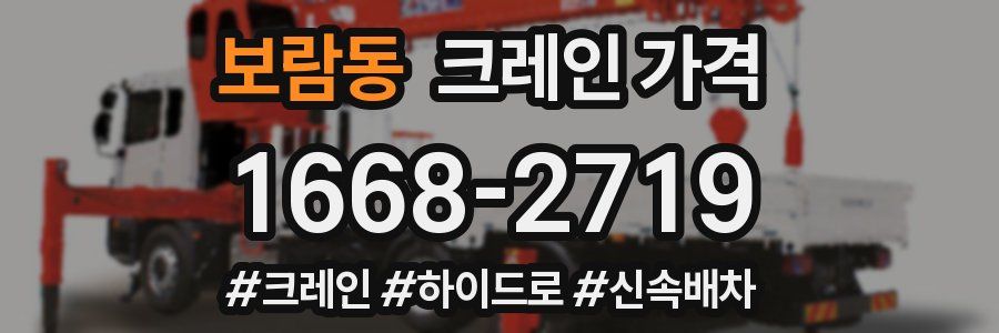 보람동 크레인 가격