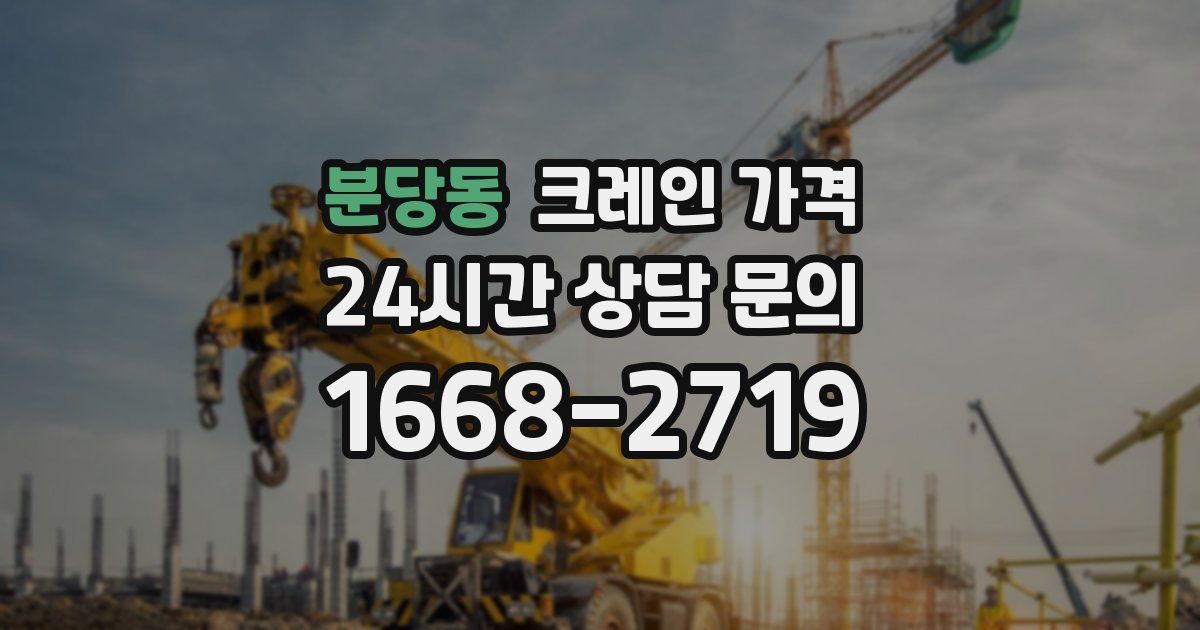분당동 크레인 가격